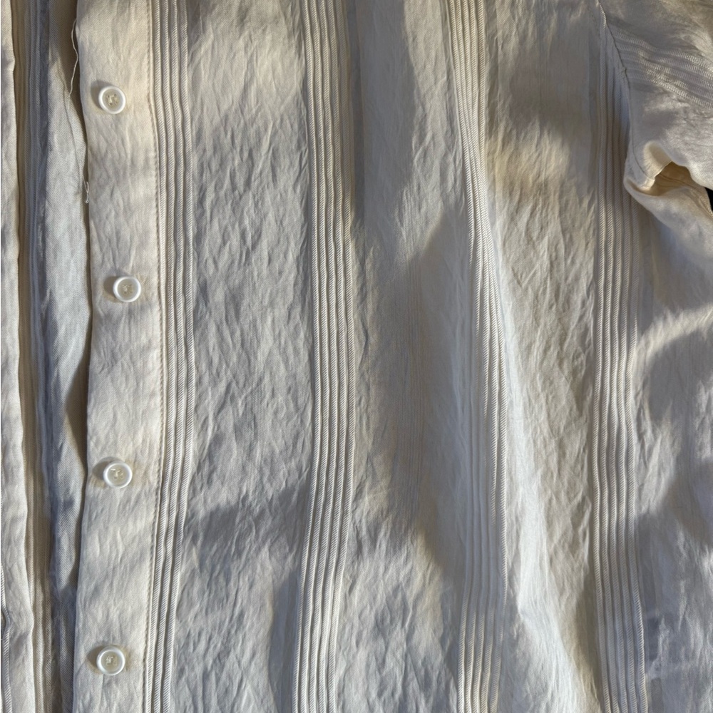 Zara Cream Textured Button Down - image 3